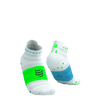 Compressport - Pro Racing Socks V4.0 Ultralight Run Low - White/Norse Blue/Neon Green - 2026