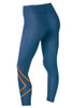 2XU - Women's Mid Rise Compression Tights - Dark Blue/ Torch Orange