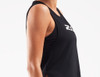 2XU - CONTENDER Women's Crop Tank Top - Black/Geo Lines