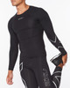 2XU - Core Men's Long-Sleeve Compression Top - Black/Silver - 2024