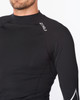 2XU - Ignition Men's Compression Long-Sleeve Top - Black/Silver - 2024