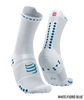 Compressport - Pro Racing Socks v4.0 Run High - Unisex - White/Fjord Blue