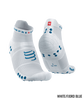 Compressport - Pro Racing Socks v4.0 Run Low - Unisex - White/Fjord Blue