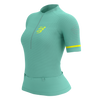 Compressport - Trail Postural Short Sleeve Top - Women's - Eggshell Blue/Safety Yellow - 2024