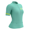 Compressport - Trail Postural Short Sleeve Top - Women's - Eggshell Blue/Safety Yellow - 2024