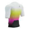 Compressport - Tri Postural Aero Short Sleeve Top - Men's - White/Safety Yellow/Neon Pink - 2024