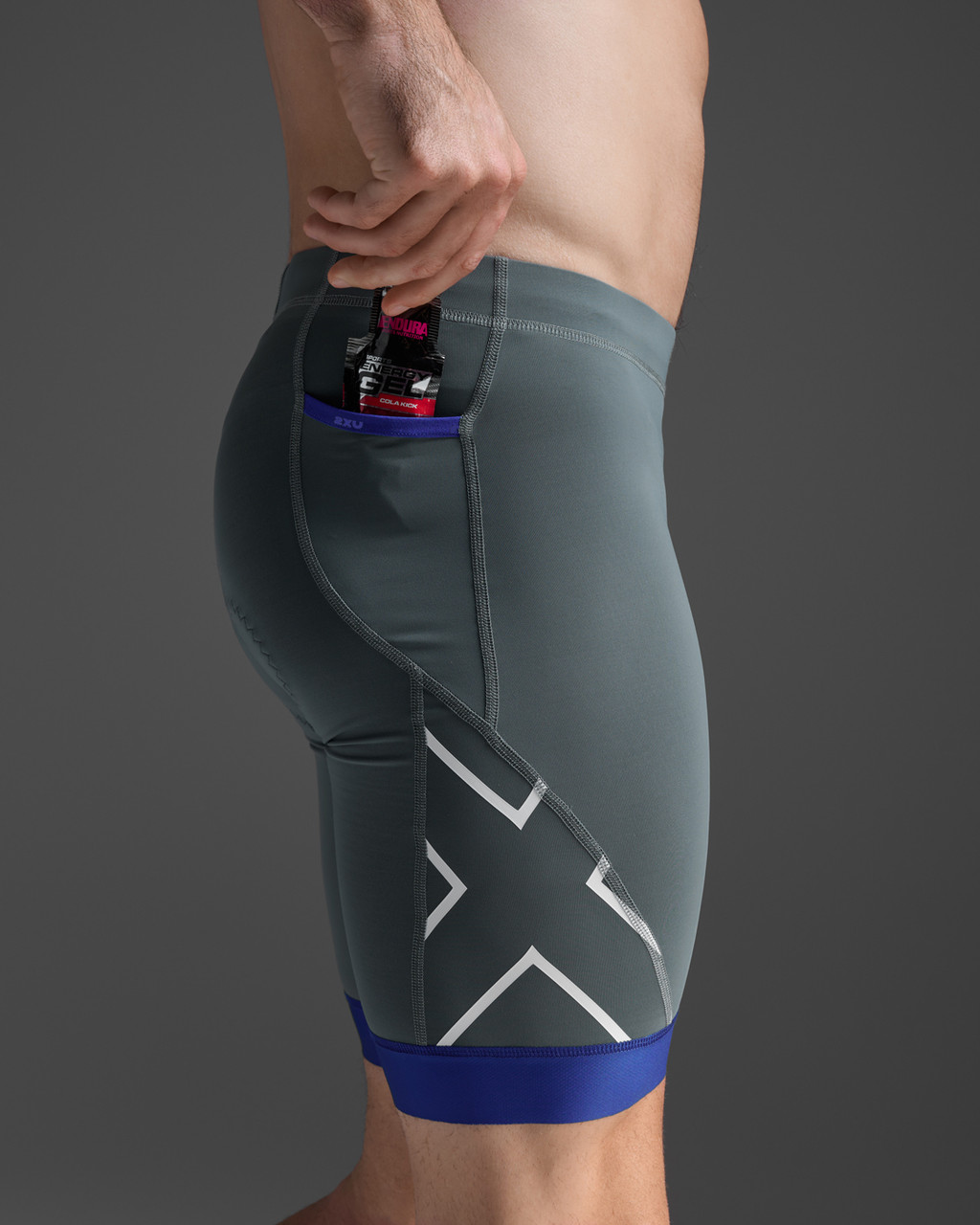 2XU Core Triathlon 8 Inch Short - Azure Blue/Midnight - MyTriathlon