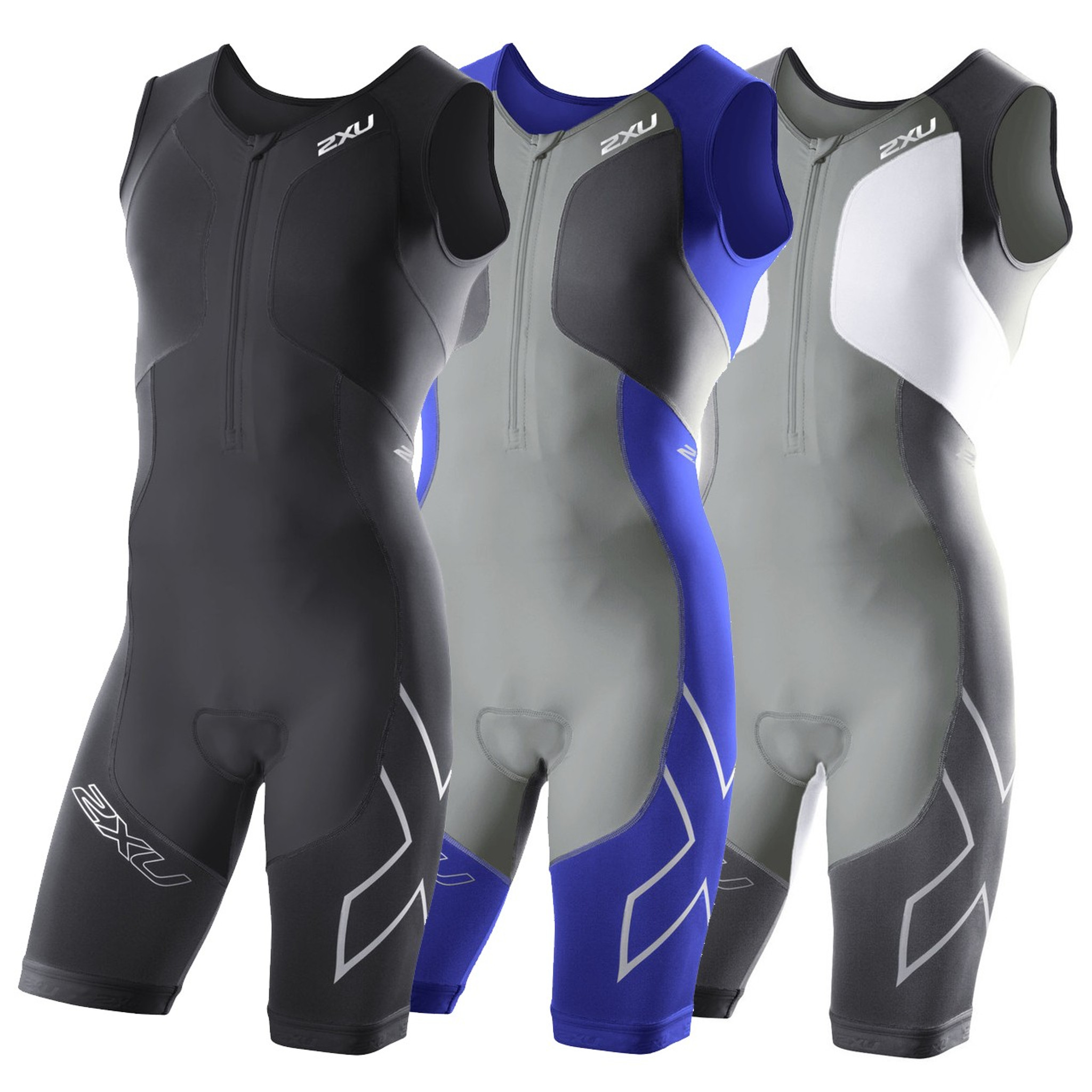 2XU 2014 Men's G:2 Compression - Black, Charcoal/White, Nautic Blue/Charcoal - MyTriathlon 2XU's Second of the Iconic Compression Trisuit