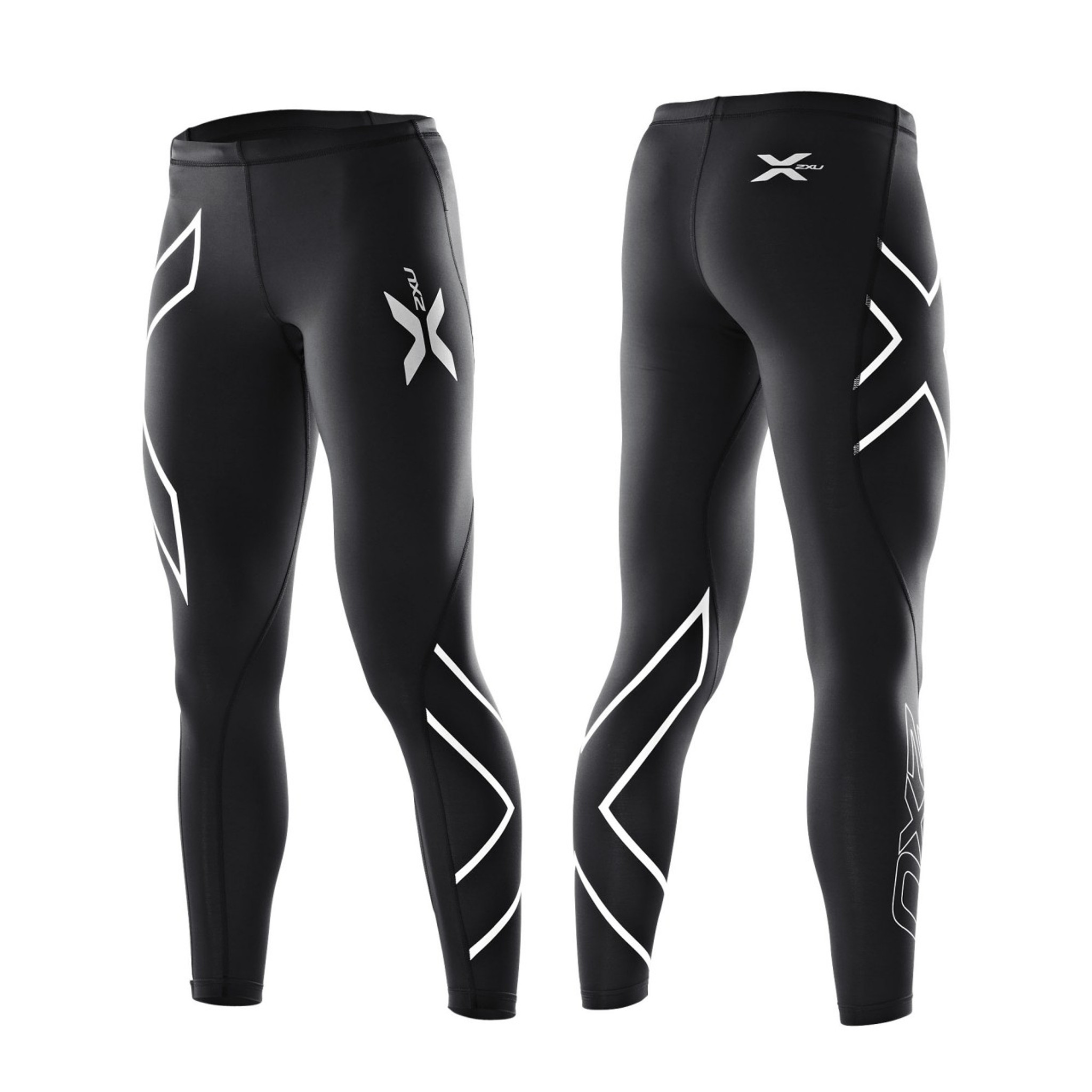 2XU PWX Womens Compression Tights - Original Black / Silver | MyTriathlon