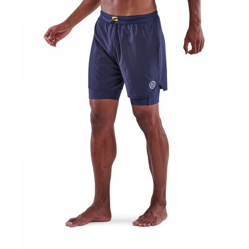 SKINS SERIES-5 MEN'S TRAVEL AND RECOVERY LONG TIGHTS NAVY BLUE - SKINS  Compression UK