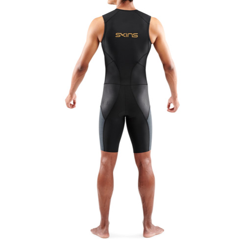 Skins - Triathlon Elite Sleeveless Triathlon Suit - Men's - Black/Carbon Skins - Triathlon Elite Sleeveless Triathlon Suit - Men's - Black/Carbon