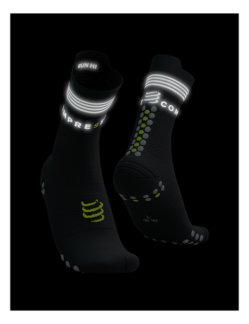 Compressport - Pro Racing Socks V4.0 Run High Flash - Black/Fluo Yellow