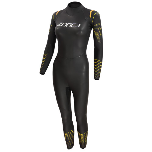 ZONE3 - Thermal Aspect Breaststroke Wetsuit - Women's - Black/Orange/Yellow - Ex rental -2 Hire