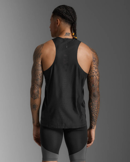 2XU - Light Speed React Singlet - Men's - Black/Black Reflective - 2025