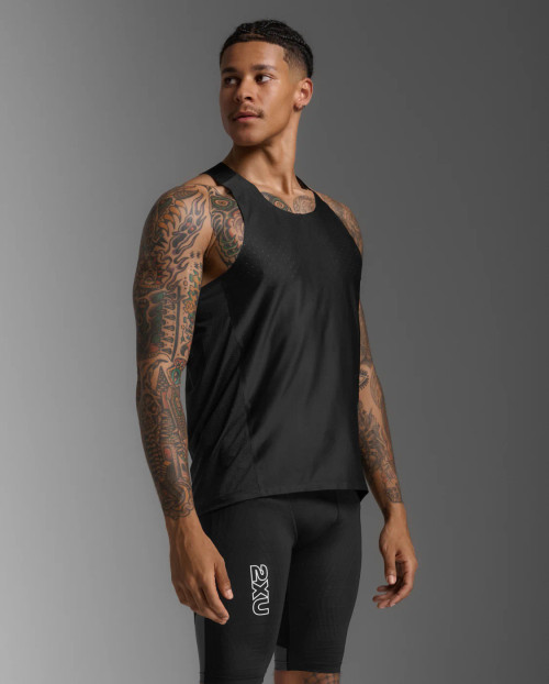 2XU - Light Speed React Singlet - Men's - Black/Black Reflective - 2025
