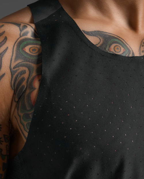 2XU - Light Speed React Singlet - Men's - Black/Black Reflective - 2025