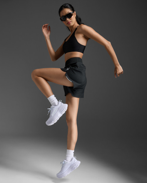 2XU - Aero Hi-Rise 4 Inch Shorts - Women's - Black/Silver Reflective - 2025