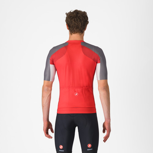 Castelli - Entrata 6 Jersey - Men's - Red/Smoky Grey/Silver Grey