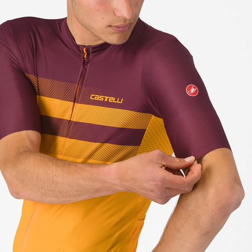 Castelli - Simbolo Jersey - Men's - Vivid Orange/Deep Bordeaux - 2025
