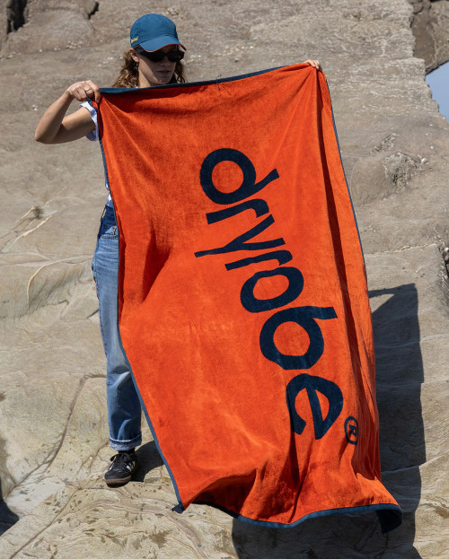 Dryrobe - Beach Towel - Orange/Deep Sea Blue