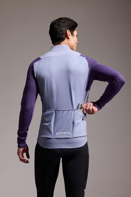 Gorewear - SPINSHIFT Thermo Long Sleeve Jersey - Men's - Amethyst Grey / Purple Indigo - 2026 Gorewear - SPINSHIFT Thermo Long Sleeve Jersey - Men's - Amethyst Grey / Purple Indigo - 2026