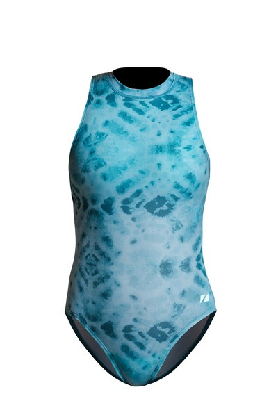 ZONE3 - High Neck Costume Swimsuit - Women's - Teal Tie Dye - 2026