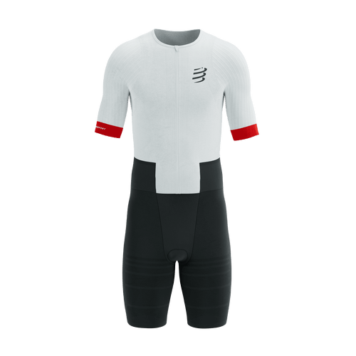 Compressport - Stream Short Sleeve Trisuit - Men's - White/Black - 2026