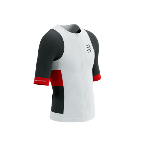 Compressport - Stream Short Sleeve Tri Top - Men's - White/Black - 2026