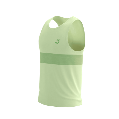 Compressport - Performance Singlet - Men's - Cream/Neon Green - 2026