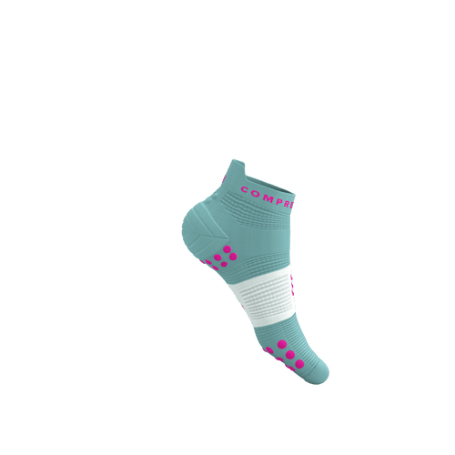 Compressport - Pro Racing Socks V4.0 Run Low - Ether/Neon Pink - 2026