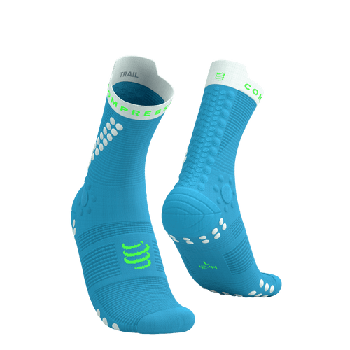 Compressport - Pro Racing Socks V4.0 Trail - Norse Blue/Neon Green - 2026