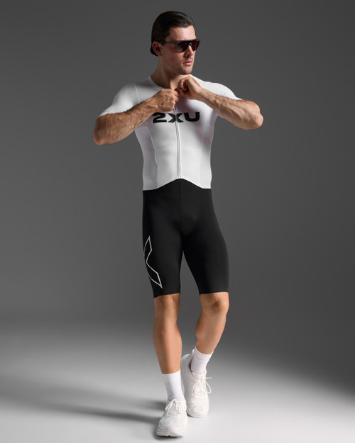 2XU - Light Speed React Sleeved Trisuit - Men's - Black/White - 2026