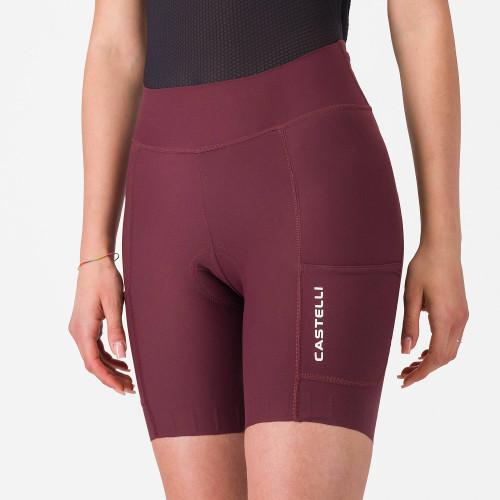 Castelli - Comfort Travel Shorts - Women's - Deep Bordeaux - 2026