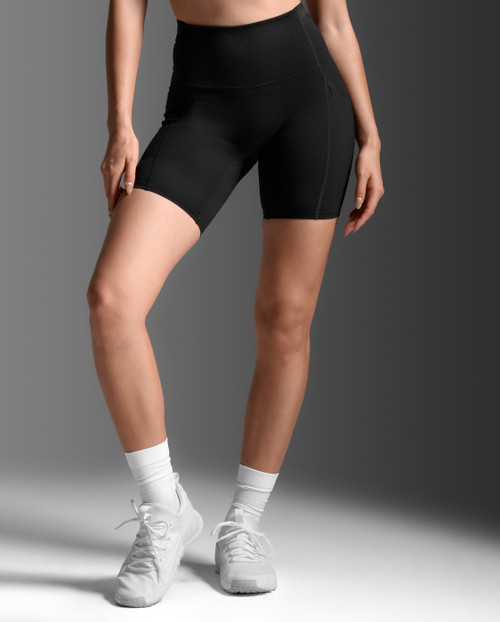 2XU - Form Stash Hi Rise Compression 6In Shorts - Women's - Black/Black1 - 2026