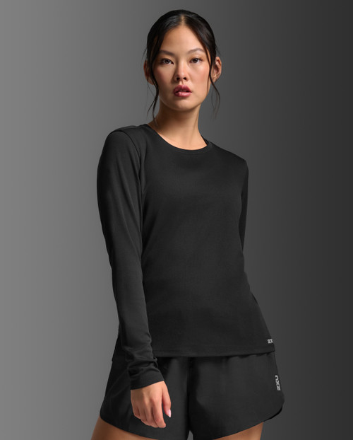 2XU - Aero Mesh Long Sleeve - Women's - Black/Silver Reflective - 2026