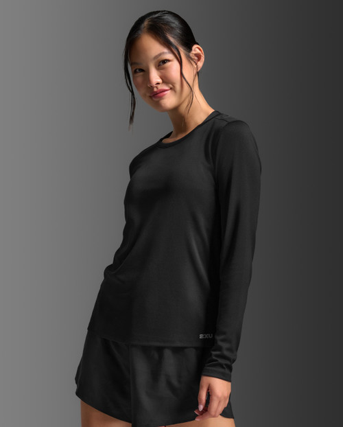 2XU - Aero Mesh Long Sleeve - Women's - Black/Silver Reflective - 2026