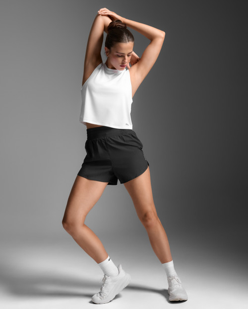 2XU - Aero Mesh Crop Tank - Women's - White/Silver Reflective - 2026