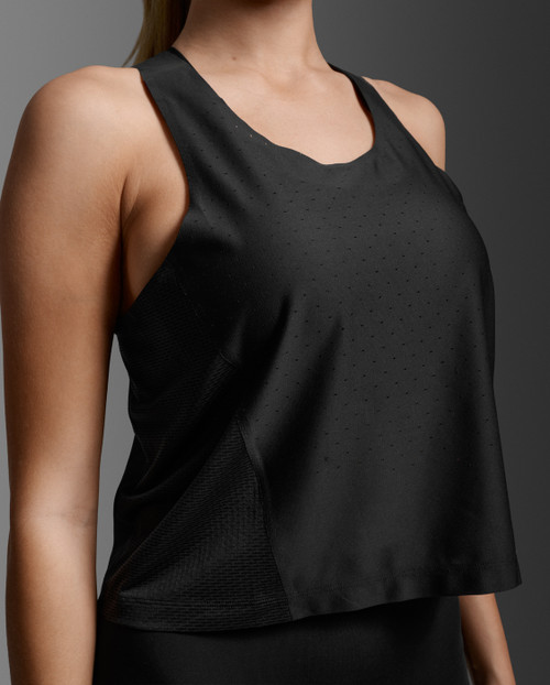 2XU - Light Speed React Crop Singlet - Women's - Black/Black Reflective - 2026