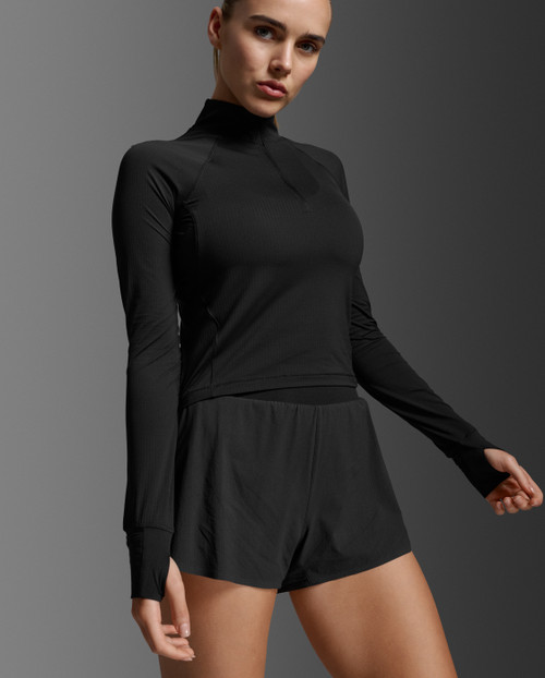 2XU - Aero Waffle Half Zip - Women's - Black/Silver Reflective - 2026