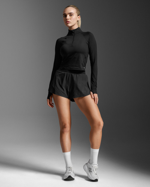 2XU - Aero Waffle Half Zip - Women's - Black/Silver Reflective - 2026