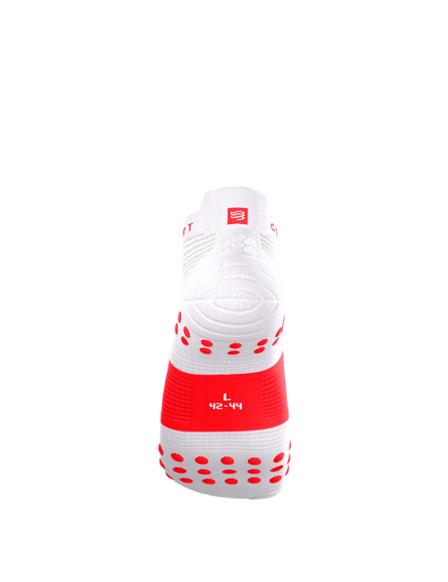 Compressport - Pro Racing Socks v4.0 Run Low - Ironman 2026 - L1 - Unisex - White/Neon Red