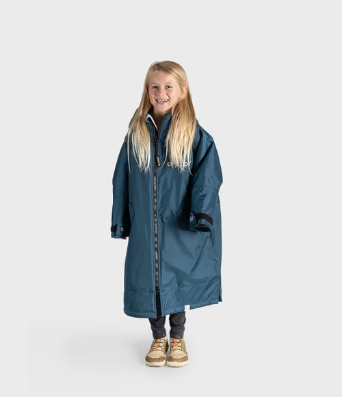 Dryrobe - Advance Kids 5-9 Long Sleeve Changing Robe - Deep Sea Blue Sand Camo