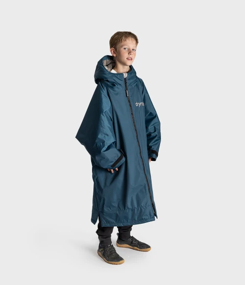 Dryrobe - Advance Kids 10-13 Long Sleeve Changing Robe - Deep Sea Blue Sand Camo