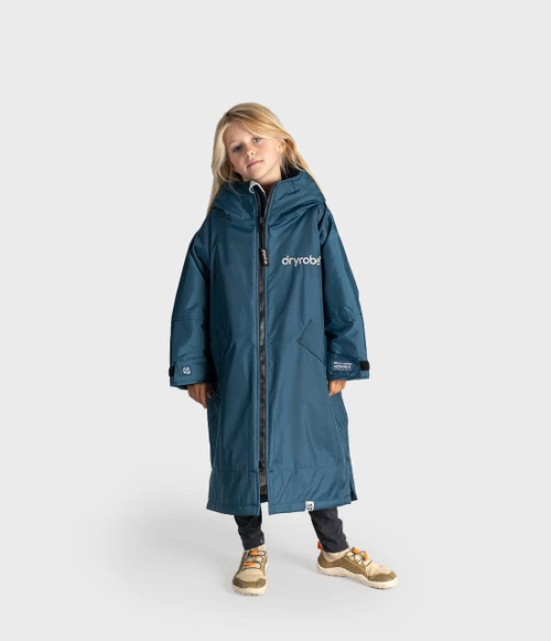 Dryrobe - Advance Kids 10-13 Long Sleeve Changing Robe - Deep Sea Blue Sand Camo