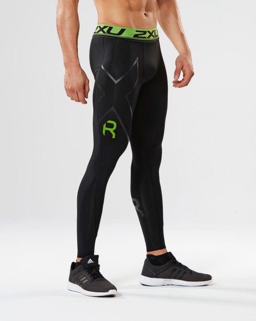 2XU Power Recovery Compression Tights - Large, Black/Green