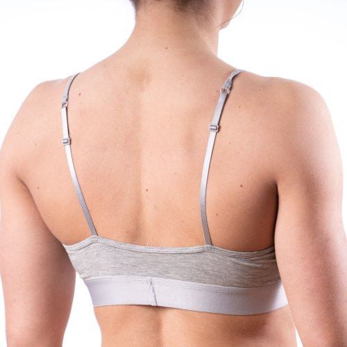 Comfyballs - Wood Strap Crop Bra - Women's - Heather Grey