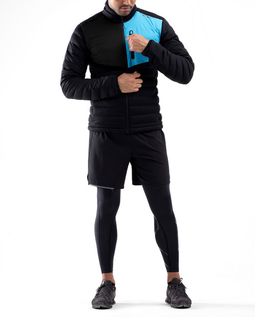 2XU - PURSUIT Insulation Jacket - Men's - Black/Ultra Aqua