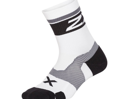 2XU - VECTR Unisex Cushion Crew Socks - White/Black