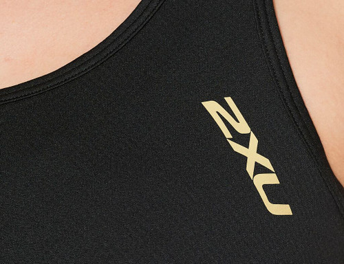 2XU - Women's GHST Singlet - Black/Gold Reflective 2XU - Women's GHST Singlet - Black/Gold Reflective