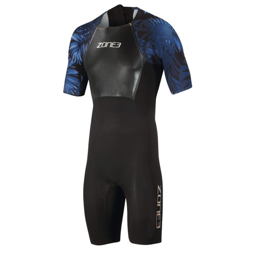 Zone3 - Men's Short-Sleeved Swimskin - Black/Blue - 2022
